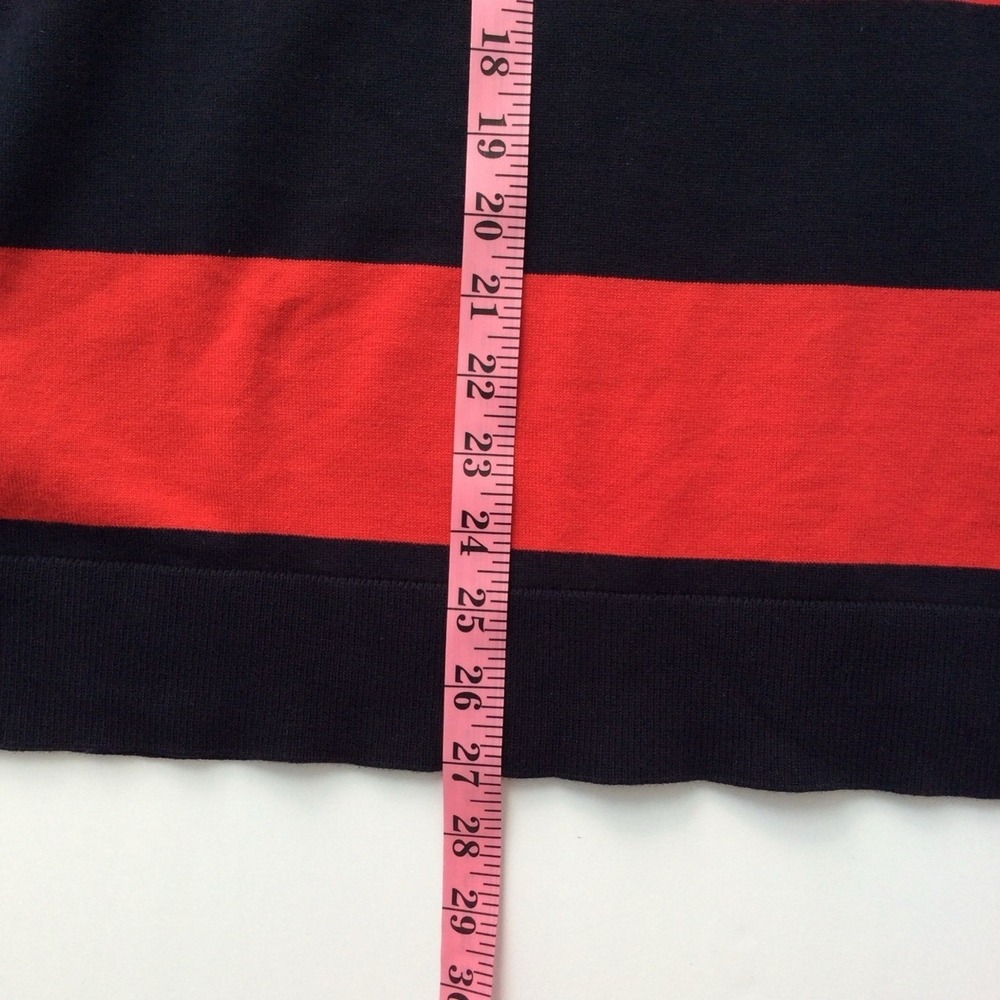 Tommy Hilfiger Turtleneck Sweater Red Navy White Striped Button Cuff 2X READ - Picture 8 of 11